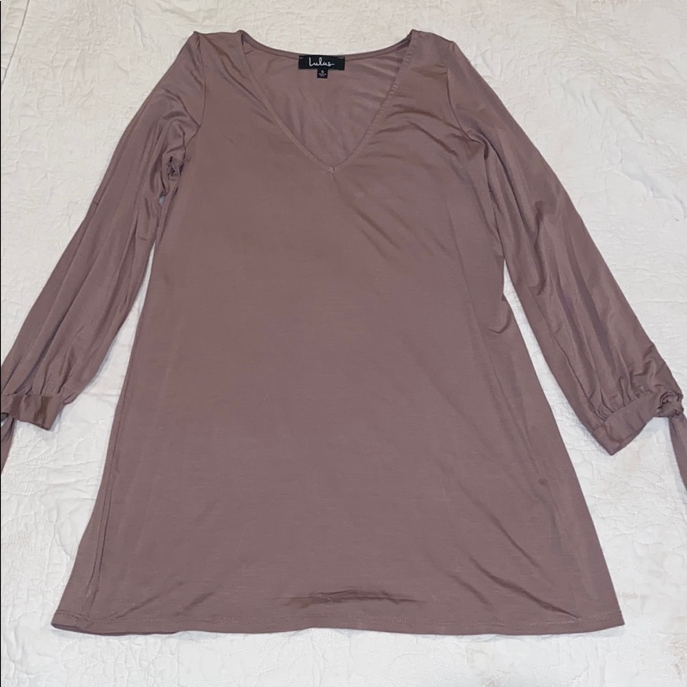 Tan Lulu’s Long Sleeve Mini Dress
